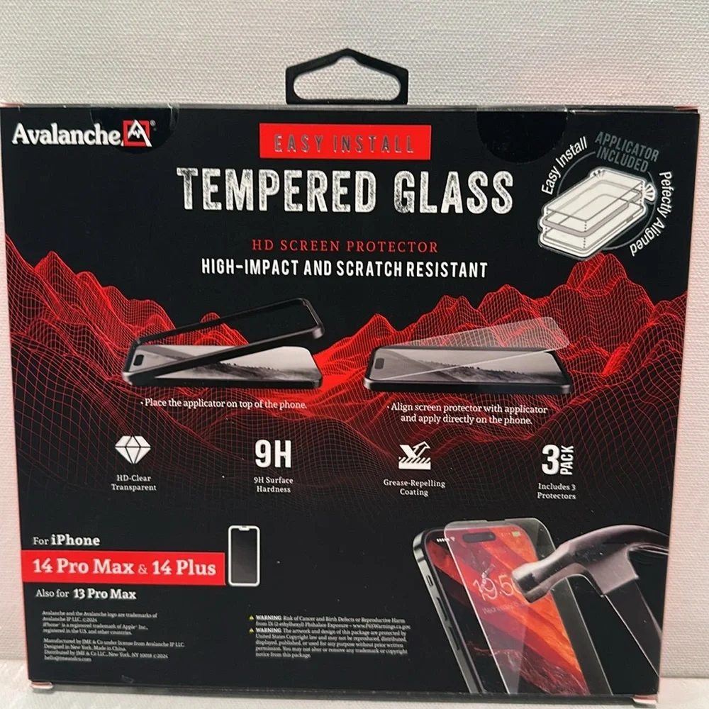Avalanche (3) Pack Tempered Glass HD Screen Protectors.